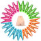 60 Pcs Clothes Pegs with Storage Bag, VEGCOO Plastic Clothes Clips Clothes Pins Durable and Windproof Laundry Pegs, Strong Clothes Pegs for Washing Line Laundry Bathroom Kitchen (4 Dark Colours, 60)