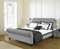 Silverline Beds Official Sleigh bed Scroll bed frame Upholstered chesterfield (Silver Plush, 4ft6 Double)