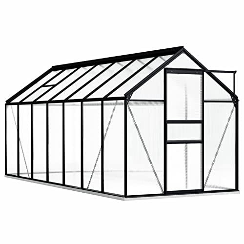 Susany Invernadero con Estructura de Aluminio Invernadero Transparente de Jardín Invernadero de Policarbonato Gris Antracita 8,17 m²