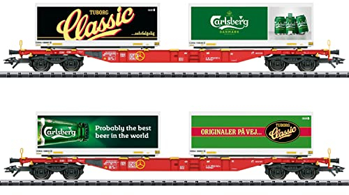 Märklin TRIX H0 T24509 Containertragwagen 2er-Set Carlsberg und Tuborg der DB AG