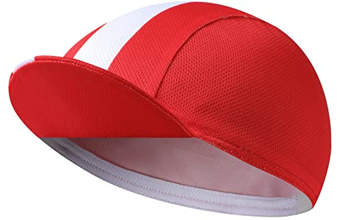 BikingBros Rot Leichte Sommer Fahrradkappe mit UV-Schutz für - Radsport-Kappen für unter den Helm