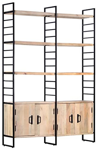 Chenshu 4 Tier Shelf, Bookcase Shelves, Book Shelves, Ladder Shelves, Youth Room Shelves, Furniture Shelves, Solid Mango Wood 124 x 30 x 180 cm