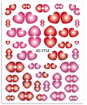 DIY Manicure Love Heart Flowers Nail Art Nail Stickers Pink Bow-knot Nail Decals Strawberry(5)