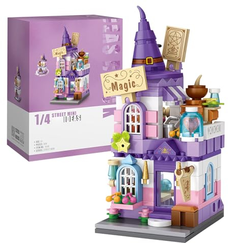 MEIEST Stadtladen Street View Mini-Bausteine Bausatz,Kreative DIY Simulation Architektur Sammlung Partikel BAU Bausteine Spielzeug, Home Decor,14+(Magic House), 1649