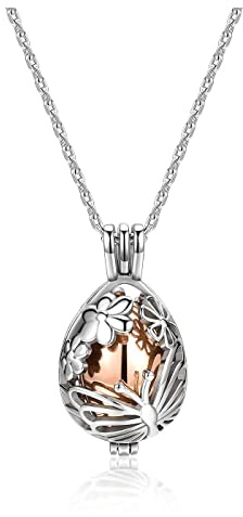 PiercingJak Hollow Flower Butterfly Urn Necklace for Ashes Stainless Steel Memorial Locket Pendant Keepsake Cremation Jewelry for Women
