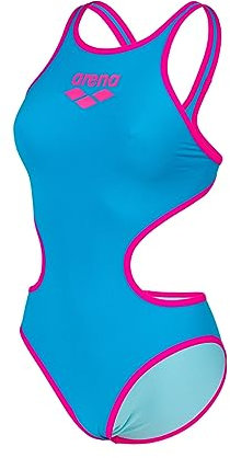 arena One Big Logo Costume Intero Donna, Costume da Bagno ad Asciugatura Rapida, Costume da Bagno Sportivo in Tessuto arena MaxLife Eco con Massima Resistenza al Cloro e Protezione UV UPF 50+