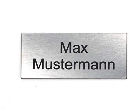 chapa buzón personalizada | Placa grabada personalizada autoadhesiva | nombre y número | Muchas tallas | Resistente a la intemperie | Grabado láser (8x3,5cm Rectángulo, Plata-negro)