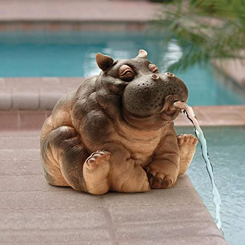 REACHYEA Nilpferd-Dekoration, Teich, Spitter, Statue, Nilpferd, Garten, Outdoor, Tier, Teich, Sprinkler, Hof, Terrasse, Garten, Dekoration, Dropshipping