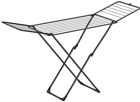 SONGMICS Wäscheständer, Standtrockner klappbar, Flügelwäscheständer, freistehend, für Innen- und Außenbereich, für Bettwäsche und Kleidung, schwarz LLR540B01