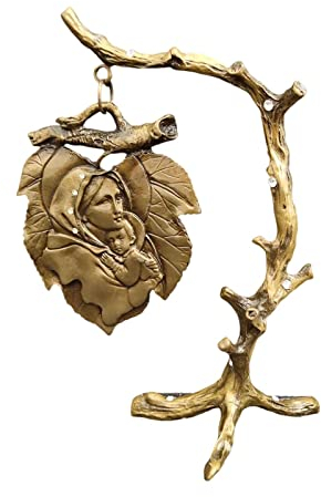 Duiaynke Jungfrau Maria Jesus Figur Große Mutter Liebe Gruß Mutter Holding Sohn Skulptur Blatt Statue Heimdekoration