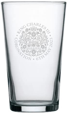 Verre à bière gravé King Charles III Coronation Royal Memorabilia, Royalty (deux verres)