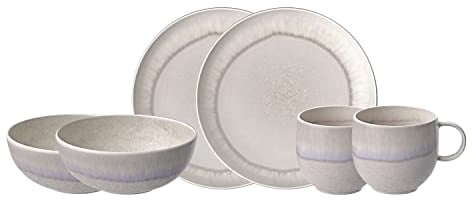 like. by Villeroy & Boch Perlemor, Set De Vajilla De Porcelana, 6 Piezas, Aspecto Alfarero, Servicio De Desayuno Para 2 Personas