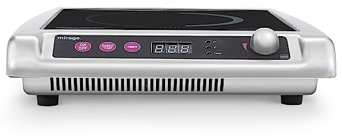 MBH - Placa de inducción profesional inox para hostelería. Cocina de inducción 1800 W de uso intensivo para bar y restaurante.
