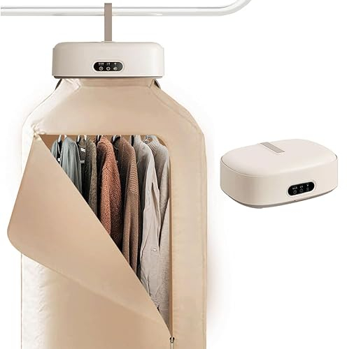 QUTBAG Secadora De Ropa Eléctrica De 600 W, Tendedero Plegable De Dos Modos De Calefacción con Temporizador, Armario De Secado De Ropa Portátil De Gran Capacidad para Hogar Apartamentos Dormitorios