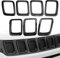 Inserti per Griglia Anteriore per Jeep Compass MP 2017-2020, Anelli di Protezione per Paraurti, Griglia in Rete (Nero Lucido)