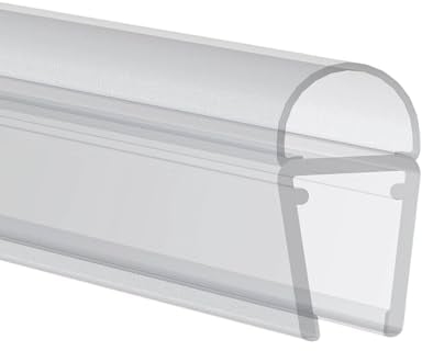 Gedotec Duschtürdichtung streifend 6mm - 8mm, NEUE Glasbodendichtung transparent 100 cm, Premium Duschtüren Dichtungen PVC wasserabweisend, Duschdichtung