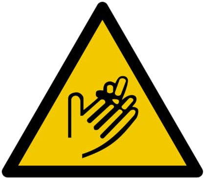 W217 - Achtung Hände Schnittgefahr - Warnschild - Maße wählbar - Norm ISO 7010