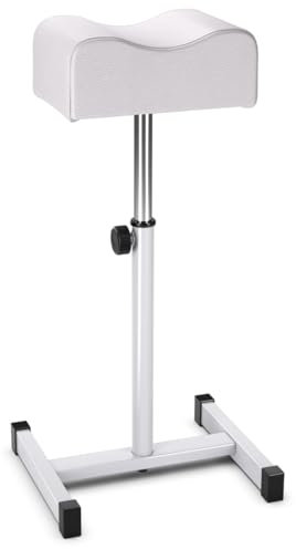 COSTWAY Pedicure Manicure Footrest, 18-26 Inch Adjustable Pedicure Chair Nail Footrest with Soft Cushion, Portable Manicure Foot Rest Stool Equipment for Beauty, Salon, Spa and Home Selfcare (White)