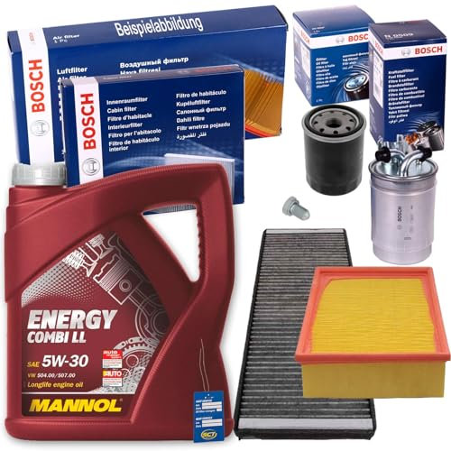 Filter Inspektionspaket + 5W-30 Motoröl 1.9 TDI für Golf 4 Bora A3