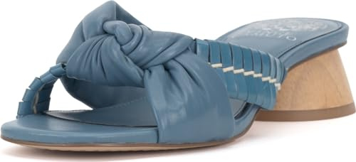 Vince Camuto Women's Leana Knotted Band Round Heel Sandal, Lagoon, 6