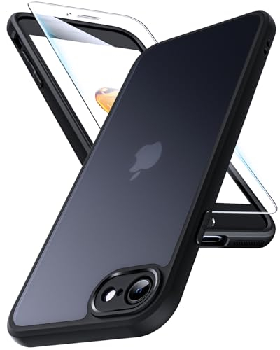 DOSNTO Solide Armor für iPhone SE Hülle iPhone 7/8/6S/6, Voller Kameraschutz, Militärische Stoßfest Transluzent Handyhülle für Frau Mann, Frost Harte Case Dünn Schutzhülle
