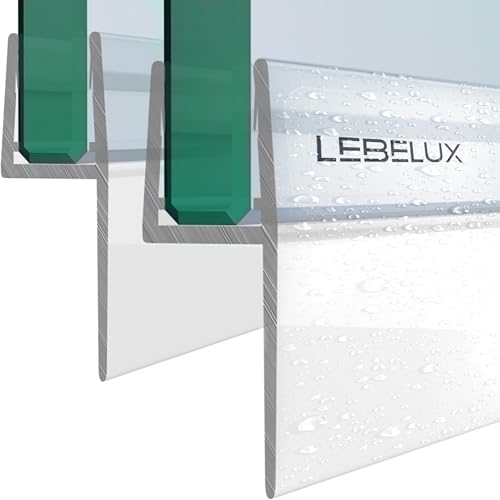 LebeLux 2x100cm Duschdichtung Duschtürdichtung Unten Duschkabinen Dichtungen für Duschtüren Duschlippe Gummilippe für 5-8mm Glastüren, Gerade PVC Duschlippendichtung Dichtung Dusche Glastür