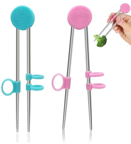 2Pairs Chopsticks Training Sailor Moon Chopsticks Reusable Metal Training Chopsticks Chopsticks Stainless Steel Learning Chopstick Helper for Adults Flatware