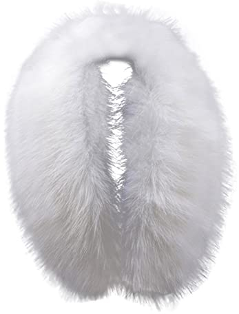 Generisch - und Wintermütze Streifenkragen Schal für Wärme 1 Pelzweste Damen Echt (White, XXXL)