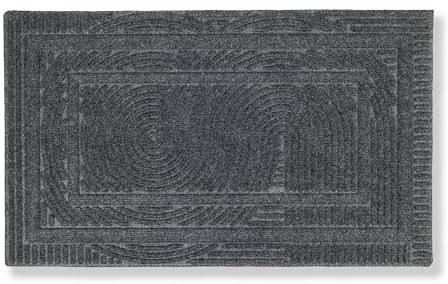 Wetterfeste Fussmatte aussen rutschfest - Grau loop 40 x 60cm (Rechteckig) | Schmutzfangmatte Outdoor Türmatte für Eingangsbereich Schmutzabweisende Fußmatte strapazierfähig Fußabtreter moderne Designs
