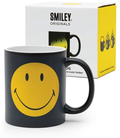 Suck UK - Mug Smiley à changement de couleur | Tasse à café pour homme | Tasses à café pour papa et tasse à thé | Idée cadeau unique pour les pères | Grandes tasses pour homme et tasse pour papa