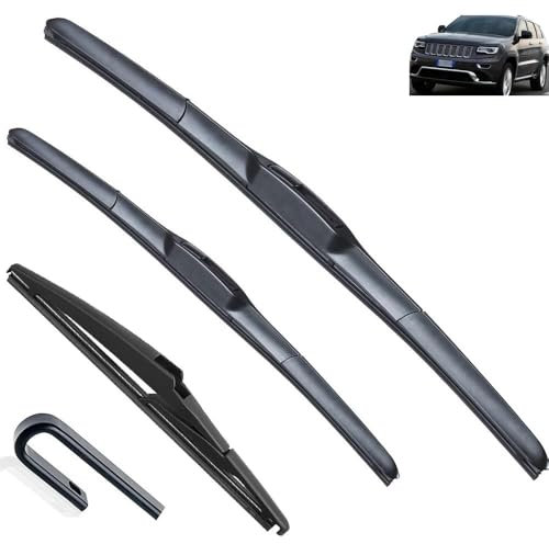 Kompatibel mit Jeep Grand Cherokee WK2 2013-2020 Auto-Wischerblätter vorn hinten, Scheibenwischer aus weichem Gummi, Auto-Windschutzscheibe, 22+21+11 2019