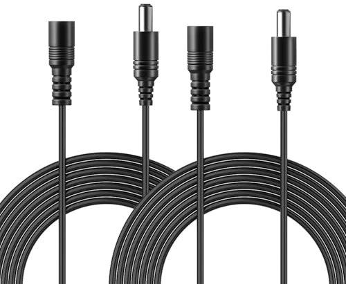 Beiyan 2 Pack DC Verlängerungskabel, 1M Verlängerungskabel 5,5 mm x 2,1 mm, Netzteil Verlängerung, DC Kabel Männlich zu Weiblich Verbinder für Überwachungskameras, LED Streifen, CCTV-Kamera Power