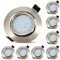 HiBay 8er Set LED Einbaustrahler 230V 5W Flach 27mm LED Spot Schwarz 3000K Warmweiß Spots Deckenleuchte 72mm-80mm Lochmaß Schwenkbar Rund Deckenspots für Küche Wohnzimmer