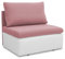 bonni Toledo Lehnsessel, Sessel mit Schlaffunktion, Schlafsofa, Klappsofa, Schlafcouch, Bettsofa, vom Hersteller, Couch, Couchgarnitur, Sofagarnitur, Ideal für kleine Wohnungen (Rosa/Weiß)