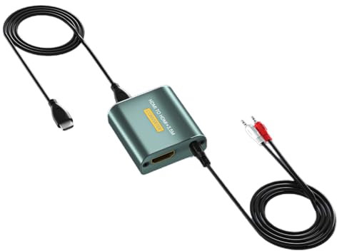 HDMI Audio Extractor 4K, Convertidor HDMI a HDMI + 3.5 mm Stereo Audio Splitter para Fire Stick, reproductor de Blu-ray