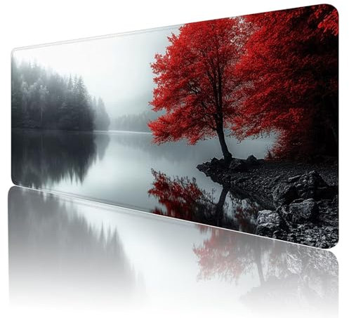 Tapis de Souris de Jeu XXL 1600 x 800mm Tapis Souris Noir Grand Tapis de Souris Gamer Rouge Antidérapant Étanche Tapis de Bureau mousepad Haute précision et Vitesse pour Gamer, Ordinateur, Cadeau,Y-52