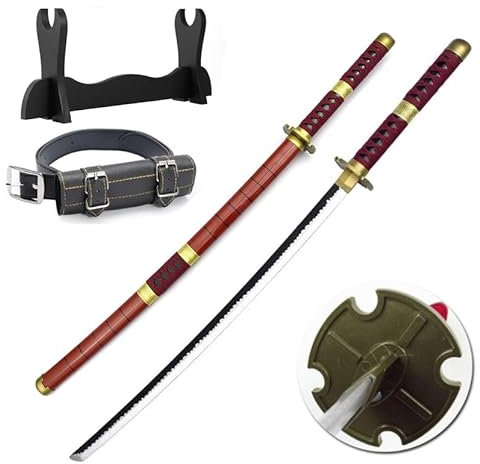 Udekit Anime Ninja Bambus Schwert Katana Krieger Waffen–40Zoll(104cm),mit Gürtel und Halter,für Halloween Motto Party Karneval Dress Up Party Cosplay