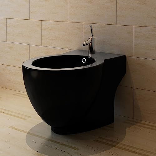 Bidet Rond à Poser en céramique sanitaire Noir,Équipements sanitaires,Toilettes & bidets,Bidets-140666