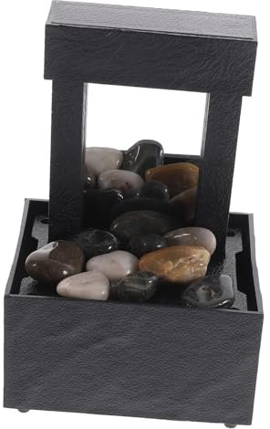 HAMPPLIES Fuente Decorativa De Agua para Escritorio con Cascada Zen Ornamento Interior para Sala Oficina y Estudio Diseño Pequeño y Elegante para Decoración De Hogar y Ambiente Tranquilo