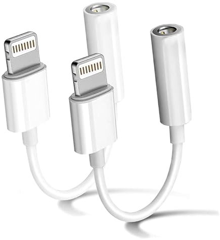 2 Pack iPhone Aux Adapter/Lightning auf 3.5mm Klinke Adapter[MFi Zertifiziert]Adapter iPhone Kopfhörer/iPhone AUX Audio Kabel Splitter Kompatibelfür iPhone 14/13/12/11/X/XS Alle iOS Systeme