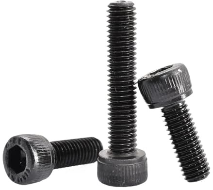 Lot de 7 vis à six pans creux M8 en acier au carbone noir DIN912, boulon Allen hexagonal ISO7380, métaux DIN7991(Round Head (ISO7380) 16mm)