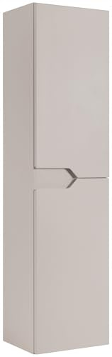 RODAN Badezimmerschrank Hoch 136 cm 35×27 cm | Badschrank Schmal Kaschmir, Hochschrank für Bad Aufbewahrung, Schmaler Schrank, Modernes Badezimmer Regal mit Türen