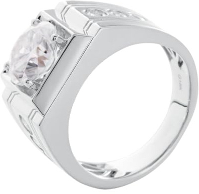 Grewod Eheringe Herren Platin 950 mit Rund Moissanite 3ct Ring Trauringe Schlicht Schmuck Größe 67 (21.3)