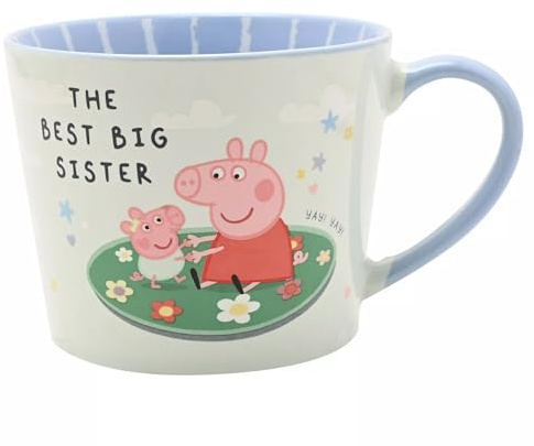 Widdop & Co Peppa Pig “The Best Big Sister” Ceramic Mug, Big Sister Gift | for Kids, Children’s Drinking Mug