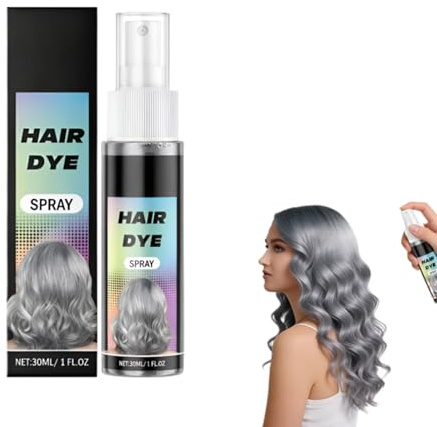 Natural Gray Temporary Hair Color Spray - Gentle Formula, Long-Lasting Vibrant Shade, Easy Wash Out For Fashionable Hair