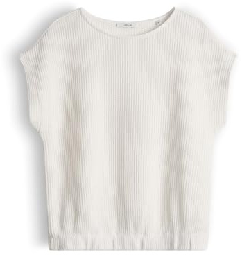 OPUS Damen Top | Lässiges Jerseytop in Strickoptik Regular Fit Milk, 44