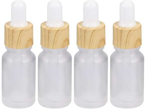 ASAKKURA 4pcs Essential Oil Holder Glass Dropper Bottle Portable Mini Glass Container Reusable Control Dosage Travel Accessories for Perfumes and Essential Oils