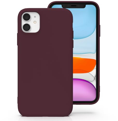 Zuvirelx Silicone Case for iPhone 11 - Burgundy | Thin, Non-Slip, Soft Grip, Minimalist, Shockproof, Pocket-Friendly