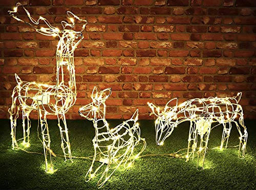 Christmas Concepts® Set of 3 Animated Light Up Reindeer Family with Warm White LED Lights - Christmas Lights