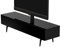 Sonorous STA 361 F BLK BLK SL Stehende Meuble TV Bas sur de Pieds avec Suspension TV Noir, Corps Noir, Partie supérieure et Porte à Rabat avec trempé Verre Noir